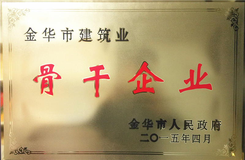 2015年金华市建筑业骨干企业