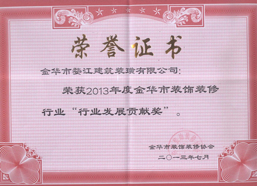 2013行业发展贡献奖