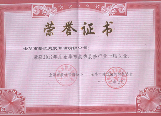 2013金华装饰装修十强