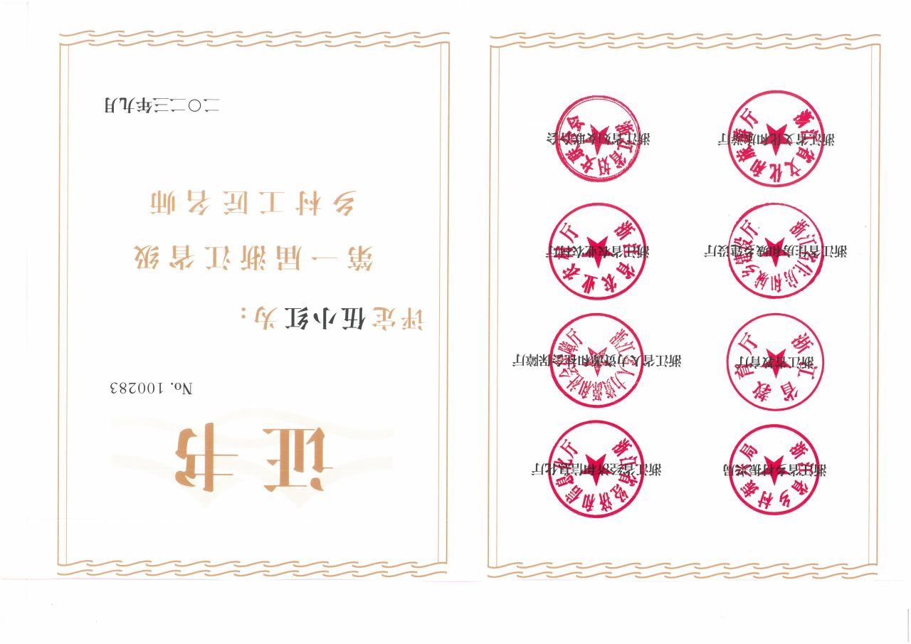 伍小红第一届浙江省级乡村工匠名师